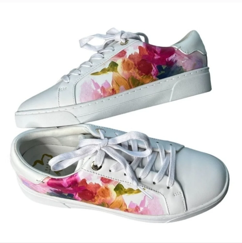 Ted Baker Womens Artoh Art Print Leather Trainers